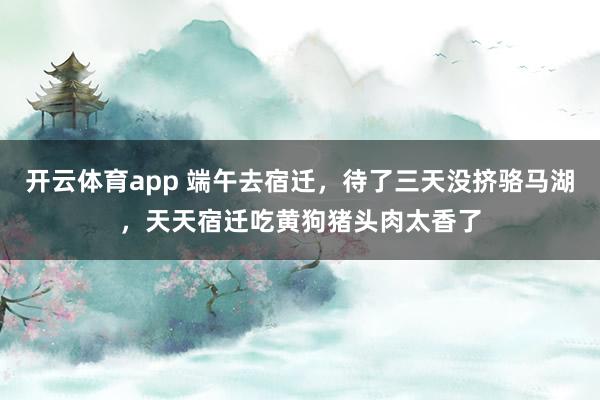 开云体育app 端午去宿迁，待了三天没挤骆马湖，天天宿迁吃黄狗猪头肉太香了