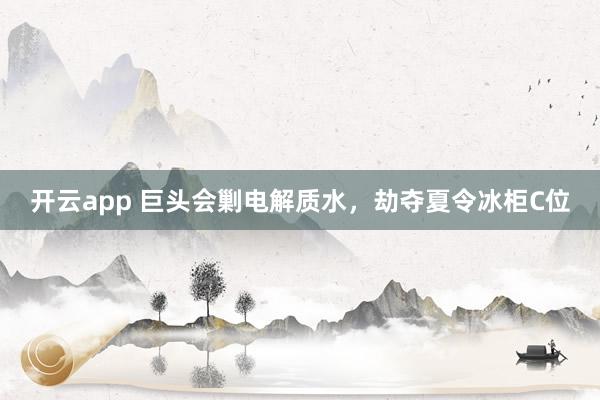 开云app 巨头会剿电解质水，劫夺夏令冰柜C位